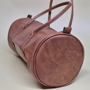 Airway Industries Brown Faux Leather Travel Duffel Vintage Carry On